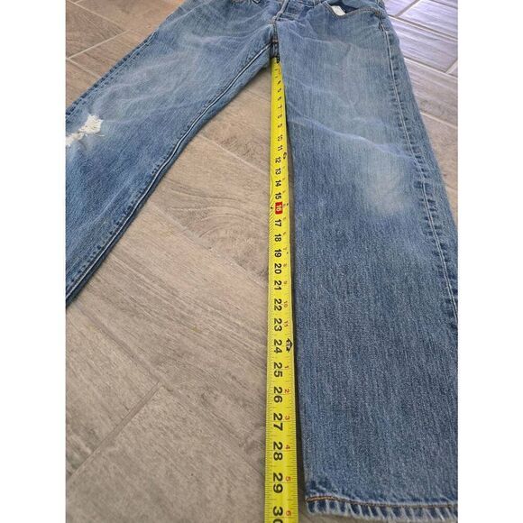 Men's Levi's 501 Original Fit Medium Wash Minor Destruction Paint Splatter Size - Picture 2 of 12